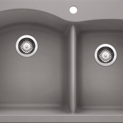 Blanco Diamond 1 3/4 White Drop in Double Bowl Silgranit Kitchen Sink