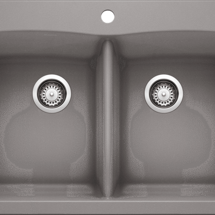 Blanco Diamond 210 White Double Bowl Drop in Silgranit Kitchen Sink