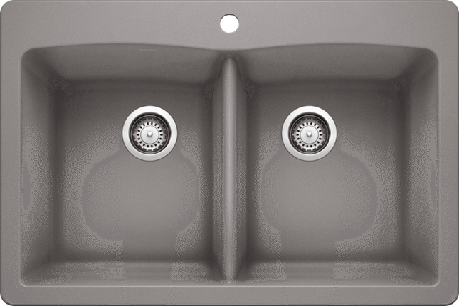 Blanco Diamond 210 White Double Bowl Drop in Silgranit Kitchen Sink