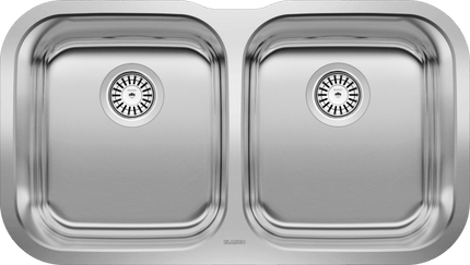 Blanco Essential U Double Bowl Undermount Stainless Steel Kitchen Sink