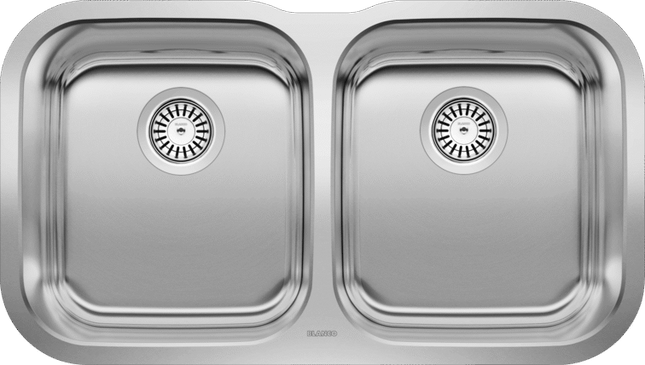 Blanco Essential U Double Bowl Undermount Stainless Steel Kitchen Sink