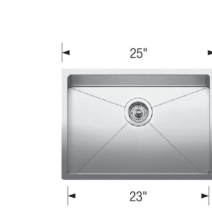 Blanco Quatrus R15 U 1 Medium S 304 Series 18-Gauge Stainless Steel Kitchen Sink Blanco