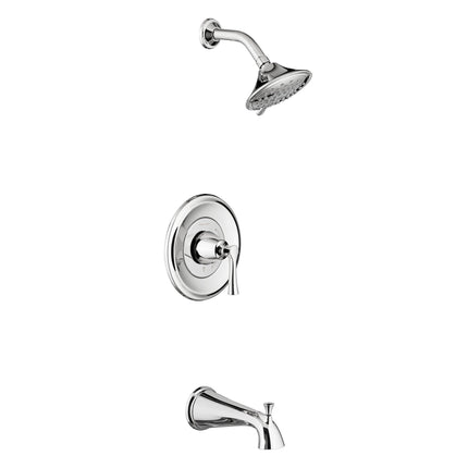 American Standard Estate 1.8 gpm/6.8 L/min Tub and Shower Trim Kit With Water-Saving 3-Function Showerhead, Double Ceramic Pressure Balance Cartridge With Lever Handle TU722508.002 - Plumbing Market