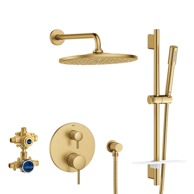 Grohe TIMELESS PBV RAIN SHWR SET 1.75GPM US  Brushed Cool Sunrise 29430GN0 - Plumbing Market