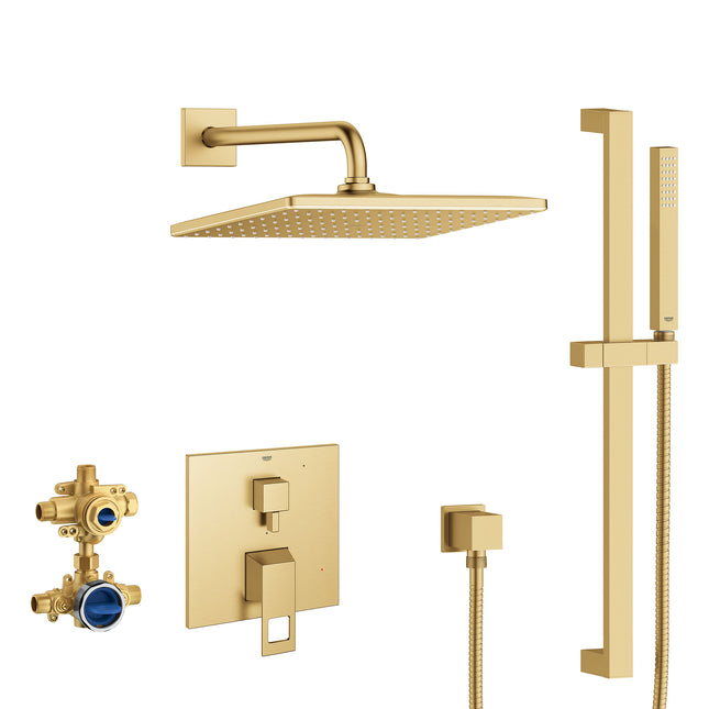 Grohe EUROCUBE PBV RAIN SHWR SET 1.75GPM US  Brushed Cool Sunrise 29432GN0 - Plumbing Market