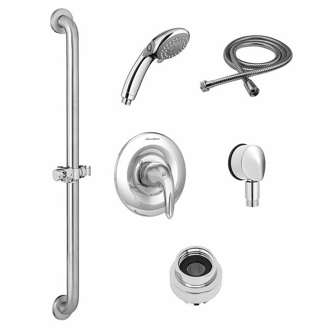 American Standard Commercial Shower System Trim Kit 1.5 gpm/5.7 Lpm with 36-Inch Slide-Grab Bar and Hand Shower TU662SG211.002 - Plumbing Market