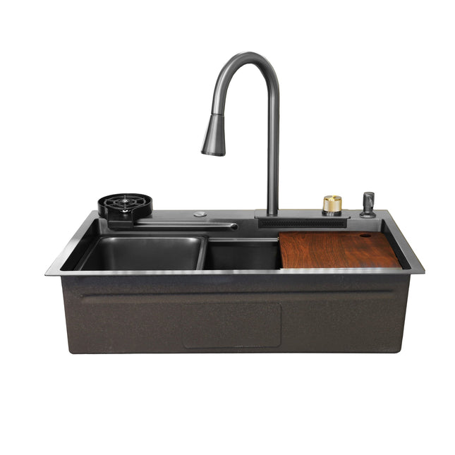 Kodaen Waterfall 30" Workstation Kitchen Sink with Cup washer Kodaen