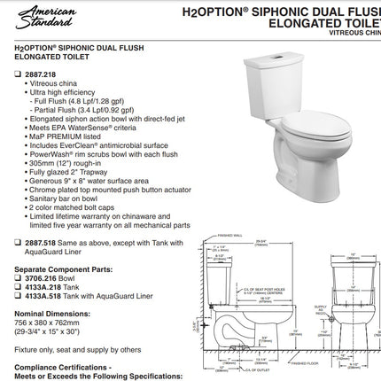 American Standard elongated toilet