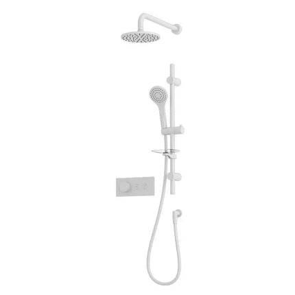 Rubi On 1/2’’ Therm. Set Xon69 Round Shower Head Matte White RON855WH - Plumbing Market