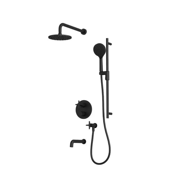 Rubi Lexa 1/2’’ Therm. Shower Set 2 Way Div. Xvtr69R Bk Ceiling Mount RLX823-1BK - Plumbing Market