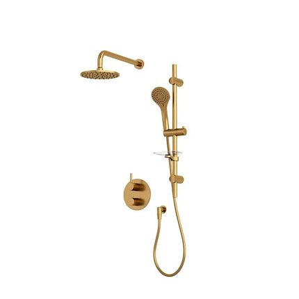 Rubi Vertigo 1/2’’ Therm. Shower Set 2 Way Div. Xvtr69R Brushed Gold Ceiling Mount RVT811B-1OR - Plumbing Market