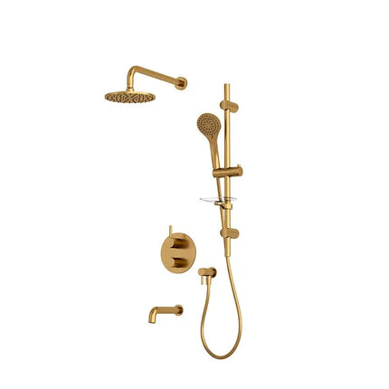 Rubi Vertigo 1/2’’ Therm. Shower Set 2 Way Div. Xvtr69R Brushed Gold Ceiling Mount RVT813B-1OR - Plumbing Market