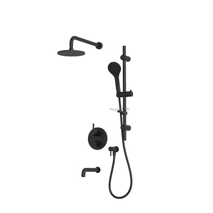 Rubi Vertigo 1/2’’ Therm. Shower Set 2 Way Div. Xvtr69R Matte Black Ceiling Mount RVT813B-1BK - Plumbing Market