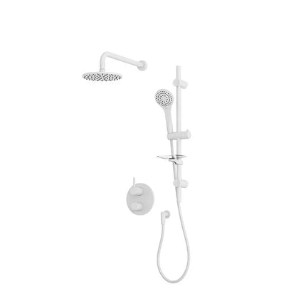 Rubi Vertigo 1/2’’ Therm. Shower Set 2 Way Div. Xvtr69R Matte White Ceiling Mount RVT811B-1WH - Plumbing Market