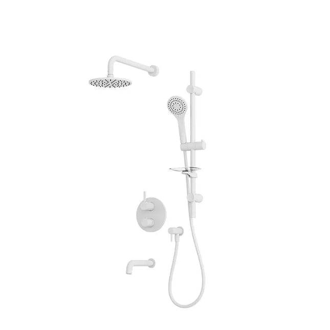 Rubi Vertigo 1/2’’ Therm. Shower Set 2 Way Div. Xvtr69R Matte White Ceiling Mount RVT813B-1WH - Plumbing Market