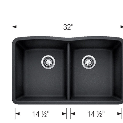 BLANCO DIAMOND U WHT  UNDERMOUNT SILGRANIT SINK - 400072 Plumbing Market