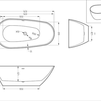 Kodaen Melon 66 x 33 One Piece Freestanding Bathtub Kodaen