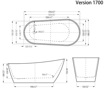 Kodaen BANANA One Piece Freestanding Bathtub Kodaen