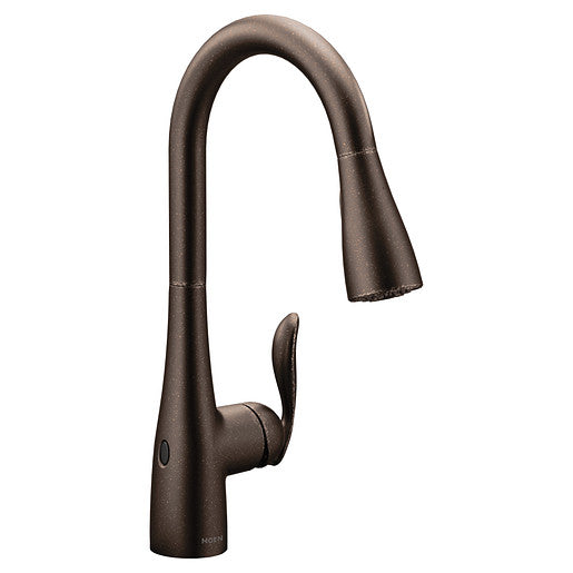 Moen Arbor MotionSense Wave One-Handle High Arc Pulldown Kitchen Oil Rubbed Bronze Faucet  7594EWORB - Plumbing Market