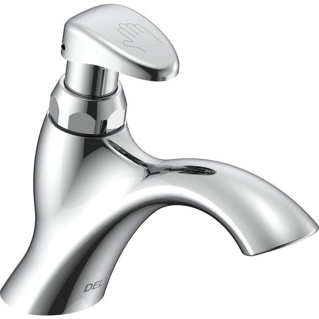 Delta 87T Single Hole Metering Slow-Close Bathroom Faucet - Plumbing Market