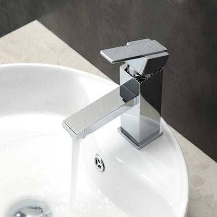 Kube Bath Aqua Piazza Single Lever Bathroom Vanity Faucet Chrome Kube Bath