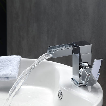 Kube Bath Aqua Fontana Single Lever Waterfall Faucet Chrome Kube Bath