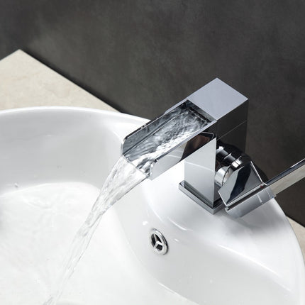 Kube Bath Aqua Fontana Single Lever Waterfall Faucet Chrome Kube Bath