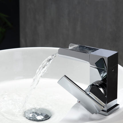 Kube Bath Aqua Fontana Single Lever Waterfall Faucet Chrome Kube Bath