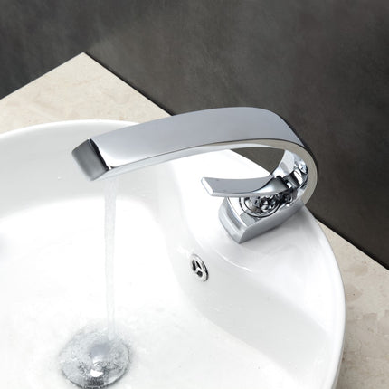 Kube Bath Aqua Arcco Single Hole Mount Bathroom Vanity Faucet – Chrome Kube Bath