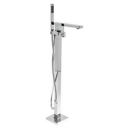 Kube Bath Aqua Squadra Floor Mounted Soaker Tub Faucet – Chrome Kube Bath