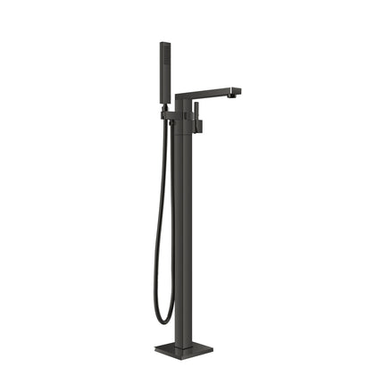 Kube Bath Aqua Squadra Floor Mounted Soaker Tub Faucet - Matte Black Kube Bath