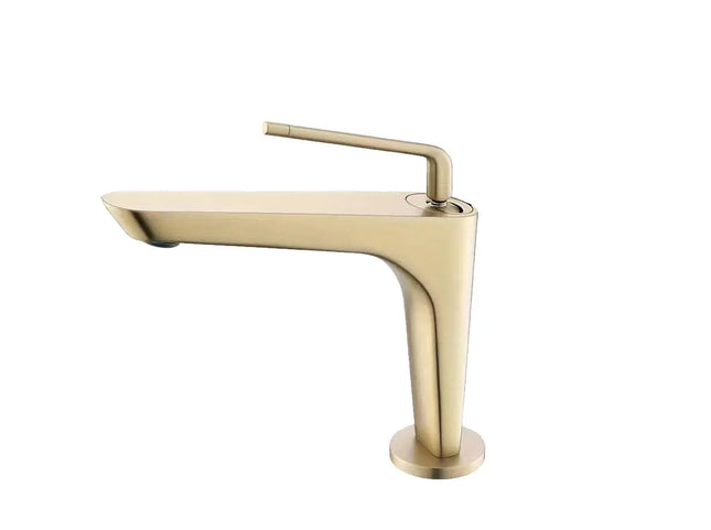 Kube Bath Aqua Saggio by Kubebath Single Lever Bathroom Vanity Faucet – Brushed Gold Kube Bath