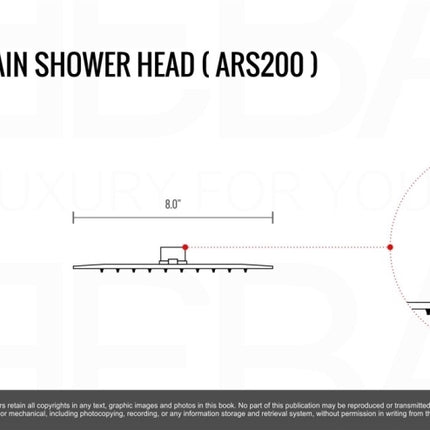 Kube Bath Aqua Piazza Black Shower Set With 8" Square Rain Shower and 4 Body Jets Kube Bath