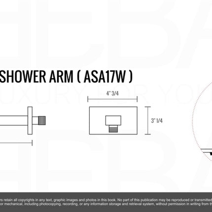 Kube Bath Aqua Piazza Brass Shower Set With 8" Square Rain Shower and 4 Body Jets Kube Bath