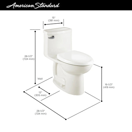 American Standard 1.28 GPF Compact Cadet 3 Elongated Toilet White - Plumbing Market