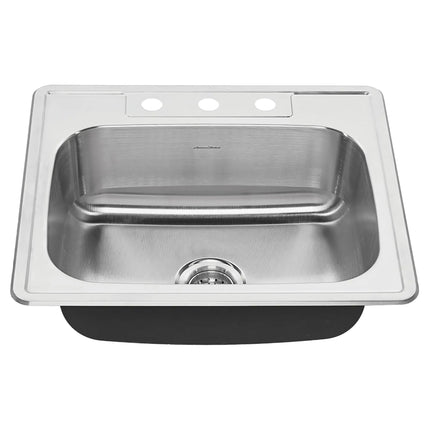 American Standard Colony 25 x 22-Inch Stainless Steel 3-Hole Top Mount Single-Bowl ADA Kitchen Sink 22SB.6252283S.075 - Plumbing Market