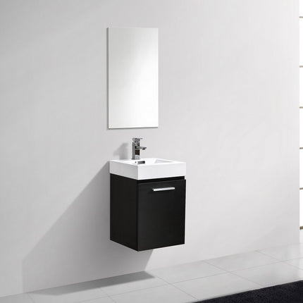 Kube Bath Bliss 16″ Black Wall Mount Modern Bathroom Vanity Kube Bath