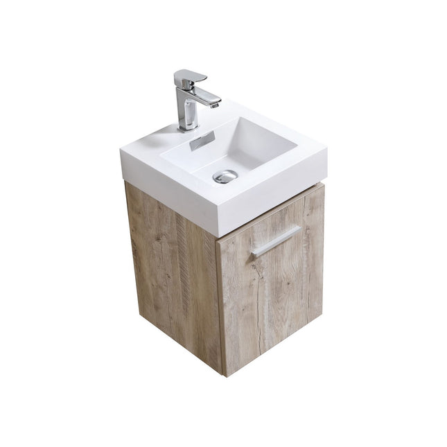 Kube Bath Bliss 16″ Nature Wood Wall Mount Modern Bathroom Vanity Kube Bath