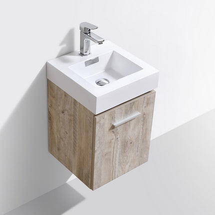 Kube Bath Bliss 16″ Nature Wood Wall Mount Modern Bathroom Vanity Kube Bath