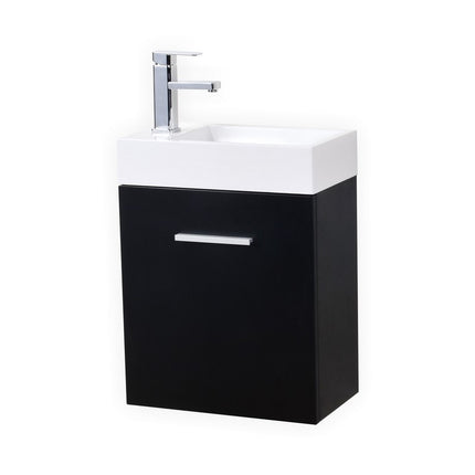 Kube Bath Bliss 18″ Black Wall Mount Modern Bathroom Vanity Kube Bath