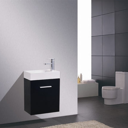 Kube Bath Bliss 18″ Black Wall Mount Modern Bathroom Vanity Kube Bath