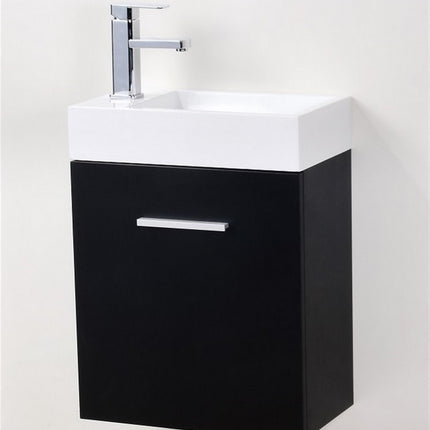 Kube Bath Bliss 18″ Black Wall Mount Modern Bathroom Vanity Kube Bath