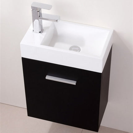 Kube Bath Bliss 18″ Black Wall Mount Modern Bathroom Vanity Kube Bath