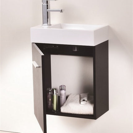 Kube Bath Bliss 18″ Black Wall Mount Modern Bathroom Vanity Kube Bath