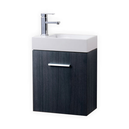 Kube Bath Bliss 18″ Gray Oak Wall Mount Modern Bathroom Vanity Kube Bath