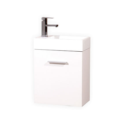 Kube Bath Bliss 18″ High Gloss White Wall Mount Modern Bathroom Vanity Kube Bath