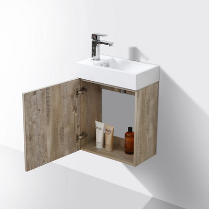 Kube Bath Bliss 18″ Nature Wood Wall Mount Modern Bathroom Vanity Kube Bath