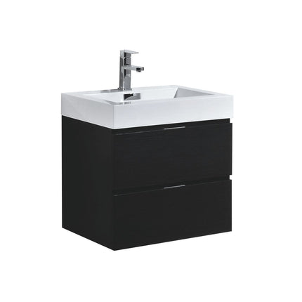 Kube Bath Bliss 24″ Black Wall Mount Modern Bathroom Vanity Kube Bath