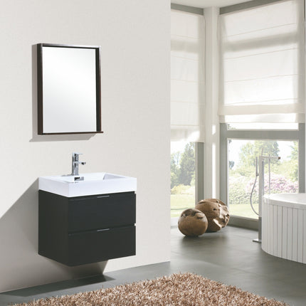 Kube Bath Bliss 24″ Black Wall Mount Modern Bathroom Vanity Kube Bath