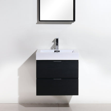 Kube Bath Bliss 24″ Black Wall Mount Modern Bathroom Vanity Kube Bath